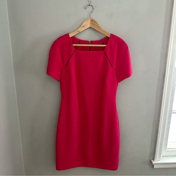 ALICE + OLIVIA Kristiana Cutout Detail Sheath Sheath Fuchsia Pink Dress 10 - Picture 1 of 12